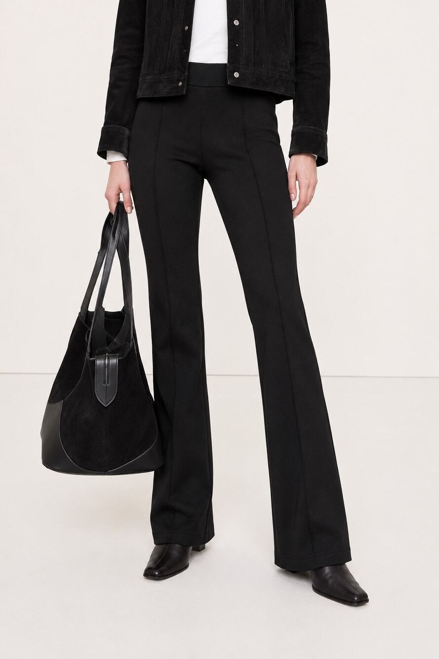 Banana Republic Black Pull On Pants M Tall Stretch Dress Trousers Office